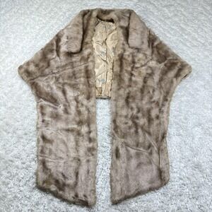 Vintage Regina Glenara by Glenoit Faux Fur Shawl Women OS Luxury Glam Lined 50s